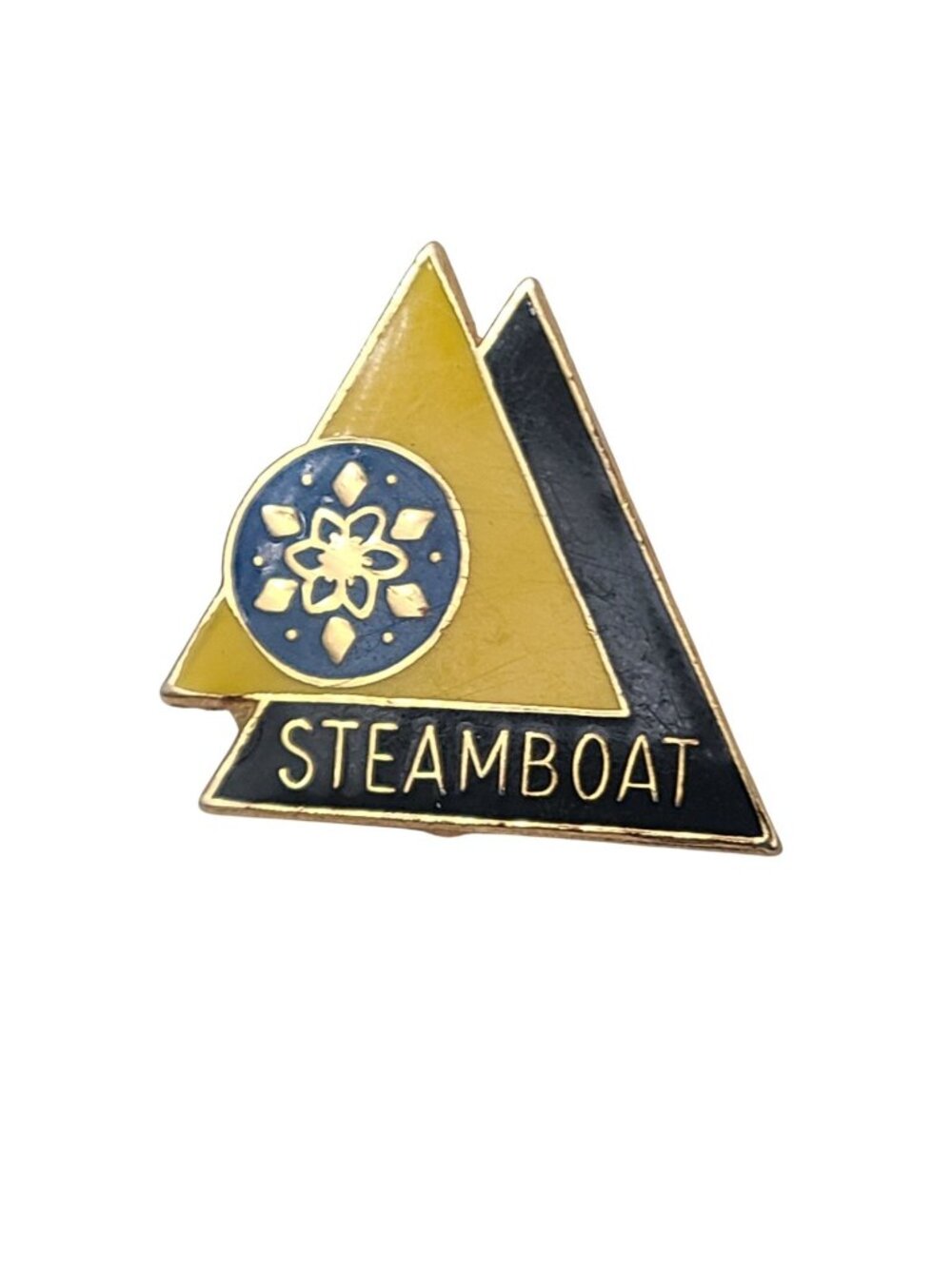 Vintage Steamboat Colorado Ski Resort Enamel Lapel Pin Snowflake Souvenir